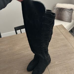 Vince Camuto, Black zip up knee high boots. Women’s size 8. Lightly worn